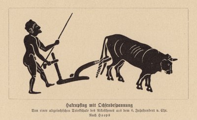 Charrue antique tirée par des bœufs grecs - Nikosthenes