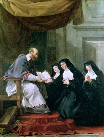 Saint François de Sales Donnant la Règle de la Visitation à Sainte Jeanne de Chantal - Noel Halle