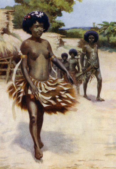 En route pour la danse Dubu, Nouvelle-Guinée britannique - Norman Hardy