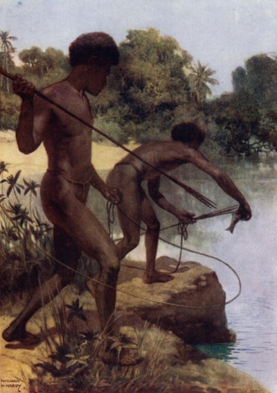 Pêche au harpon, Nouvelle-Guinée britannique - Norman Hardy