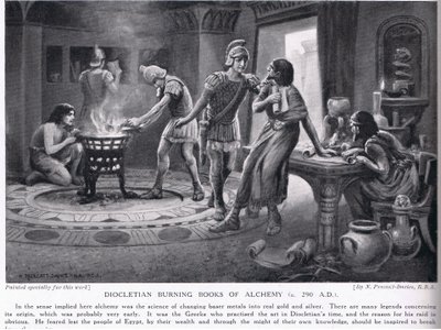 Dioclétien brûlant des livres d