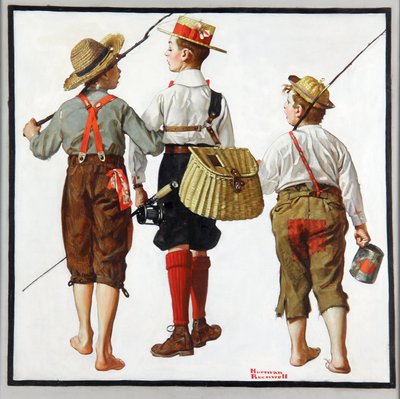 Sortie de pêche, ils reviendront la semaine prochaine - Norman Rockwell