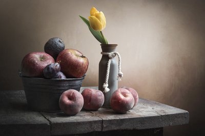 Nature morte rustique aux fruits - OSAMA OMAR ALIE
