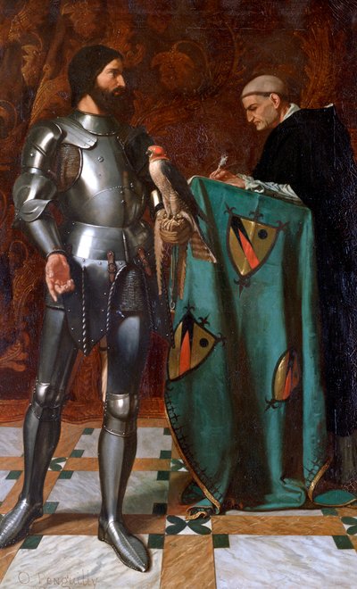 Chevalier dictant une lettre à un moine, 1865 - Octave Penguilly l