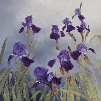 Iris hybrida, 2015 (acrylique sur bois gesso) - Odile Kidd