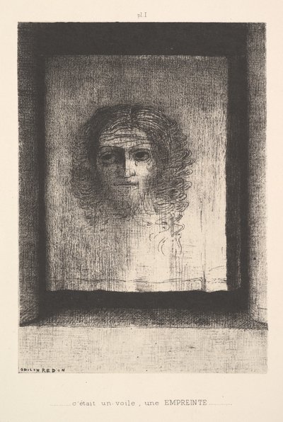 Un voile, une image imprimée - Odilon Redon