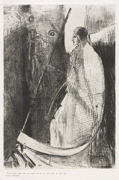 Et un autre ange sortit du temple qui est dans le ciel, ayant lui aussi une faucille tranchante - Odilon Redon