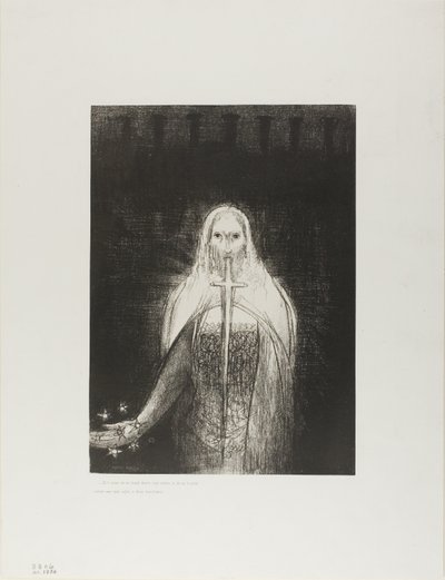 Et il avait dans sa main droite sept étoiles ; et de sa bouche sortait une épée à double tranchant, planche 1 de 12 - Odilon Redon