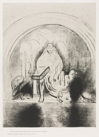 Et je vis dans la main droite de celui qui était assis sur le trône un livre écrit dedans et sur le dos, scellé de sept sceaux - Odilon Redon