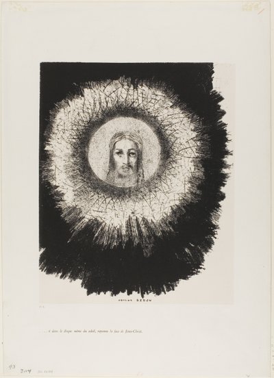 Et dans le disque même du soleil brille le visage de Jésus-Christ, planche 10 de La Tentation de Saint Antoine (1ère série) - Odilon Redon
