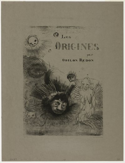 Couverture-Frontispice pour Les Origines - Odilon Redon
