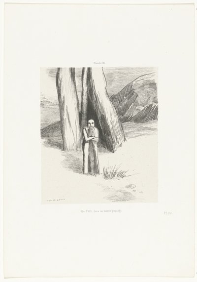 Un fou dans un paysage morne - Odilon Redon
