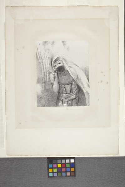 Elle tire de sa poitrine une éponge toute noire... - Odilon Redon