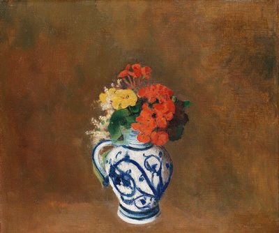 Fleurs dans un vase bleu, vers 1900 - Odilon Redon