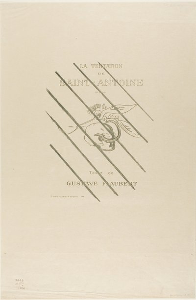 Frontispice/Planche de titre pour la Tentation de Saint Antoine - Odilon Redon