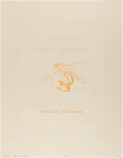 Frontispice/Planche de titre pour la Tentation de St. Antoine - Odilon Redon