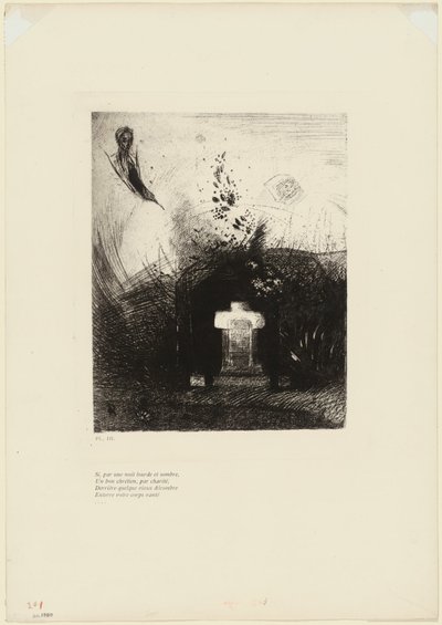 Si par une nuit sombre un bon chrétien, par charité, derrière une vieille ruine, enterre votre corps arqué, planche 4 de 9 - Odilon Redon