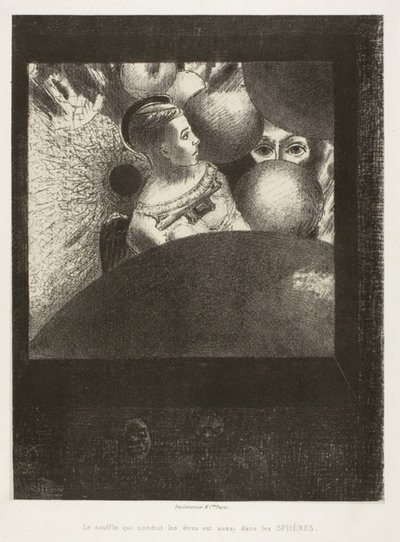 Dans les sphères (Le souffle qui guide les créatures vivantes est aussi dans les sphères), planche cinq de À Edgar Poe - Odilon Redon