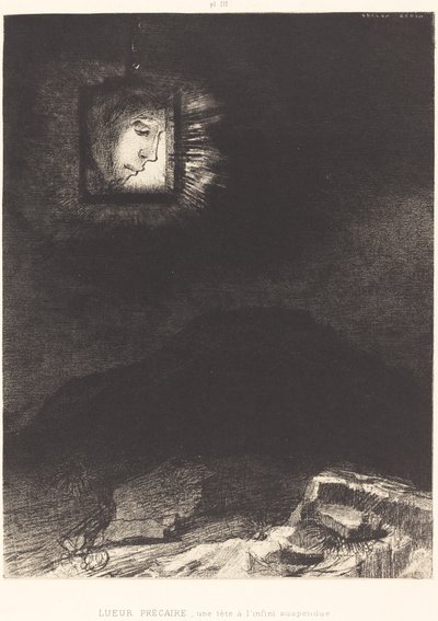 Lueur précaire, une tête suspendue - Odilon Redon