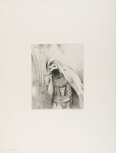 Elle tire de son sein une éponge, parfaitement noire, et la couvre de baisers, planche 8 de 24 - Odilon Redon