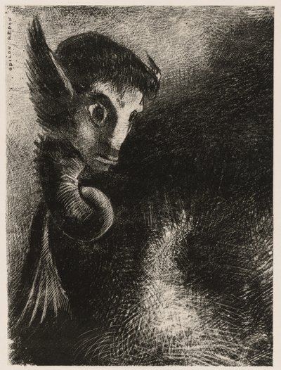 La Chimère regardait toutes choses avec peur, de Nuit - Odilon Redon