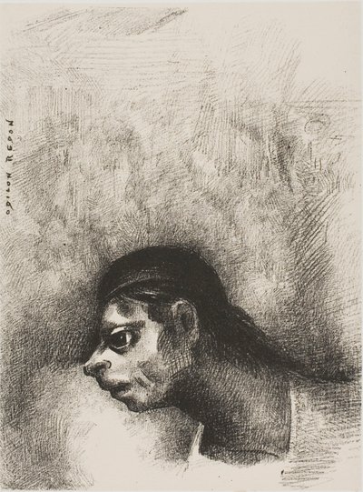 Par la fissure dans le mur, la tête d