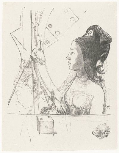 Femme et dés - Odilon Redon