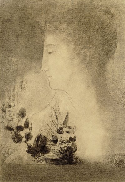 Profil de femme avec couronne de lauriers - Odilon Redon