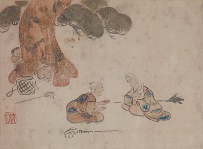 Vieil homme et vieille femme - Ogata Korin