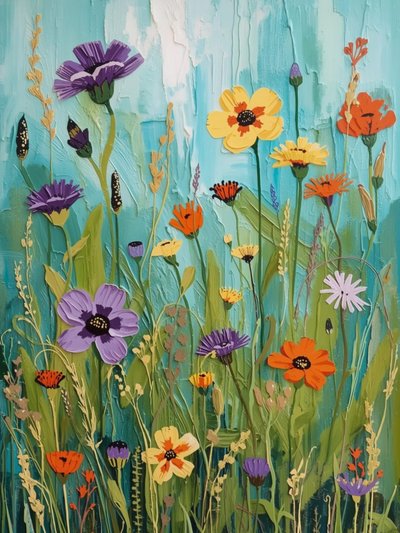 Fleurs sauvages texturées - Ohkimiko