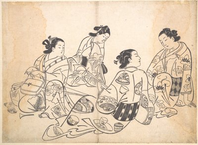 Groupe de quatre femmes - Okumura Masanobu