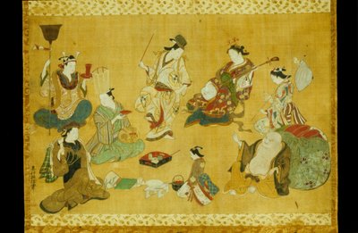 Fête du quartier des plaisirs comme mitate des sept dieux du bonheur - Okumura Masanobu