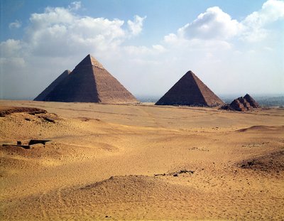 Vue des pyramides de Khéops, Khéphren et Mykérinos - Old Kingdom Egyptian