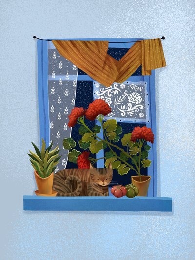 Une fenêtre douillette pour chat - Olga Skomorokhova