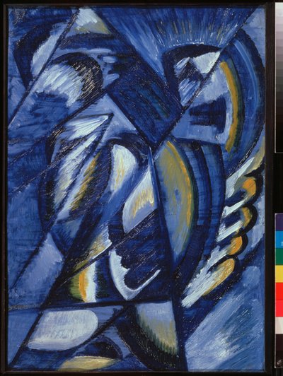 Composition, Bleu sur feuille de métal - Olga Wladimirowna  Rosanowa