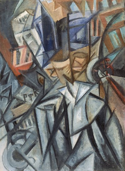 Homme dans la rue Analyse des volumes, 1913 - Olga Rozanova