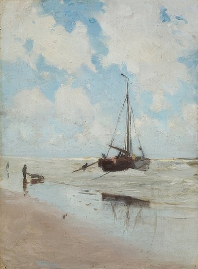 Bateau de pêche sur la plage - Olof Jernberg