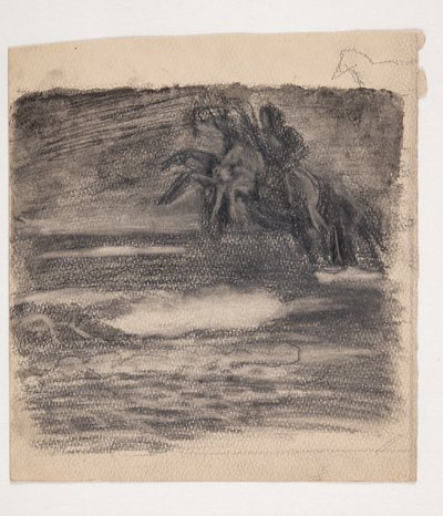 Cheval cabré sur mer ou nuages - Oluf Hartmann