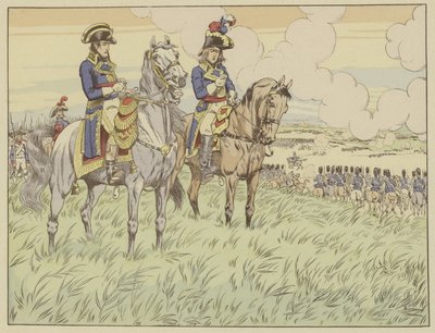 Napoléon et le général Louis Desaix à la bataille de Marengo, 24 juin 1800 - Onfray de Breville Job