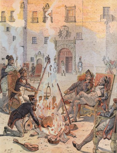 Napoléon voyant certains de ses soldats se détendre à Burgos - Onfray de Breville Job