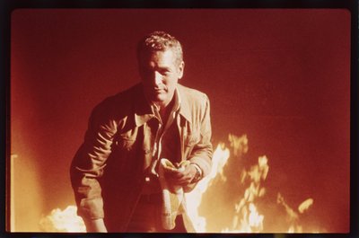 Paul Newman sur le plateau de 