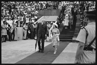 La princesse Margaret et le Premier ministre Bustamante célébrant l