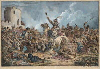 Bataille entre les Géorgiens et les tribus montagnardes - Orlowski