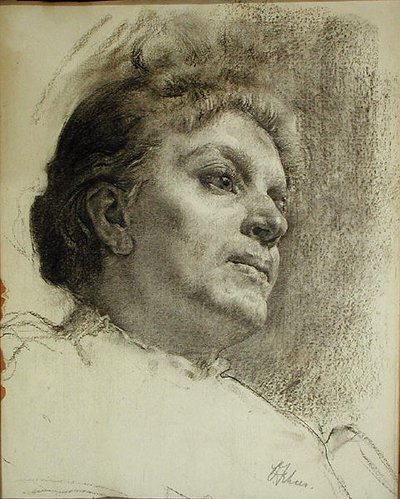 Tête de femme - Oscar Fehrer
