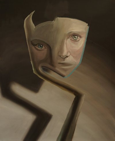 Âme divisée, 2023 (huile sur lin) - Oscar Nin