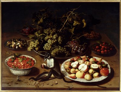 Nature morte de fruits avec singe et papillons - Osias the Elder Beert