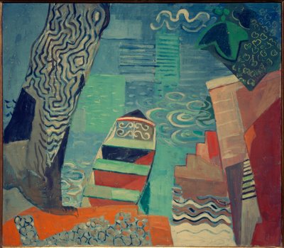 Barque sur le lac - Oskar Moll