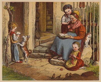 Mamie lisant - Oskar Pletsch