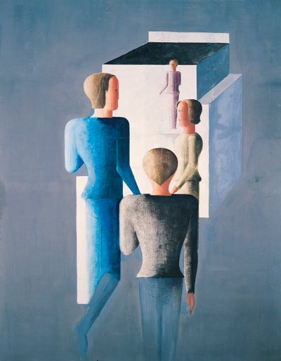 Quatre figures et un cube - Oskar Schlemmer
