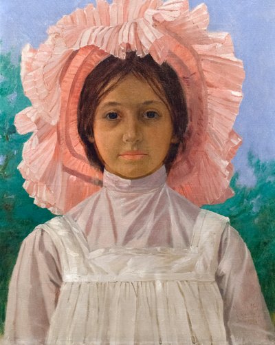 Fille avec un bonnet rose - Osman Hamdi Bey